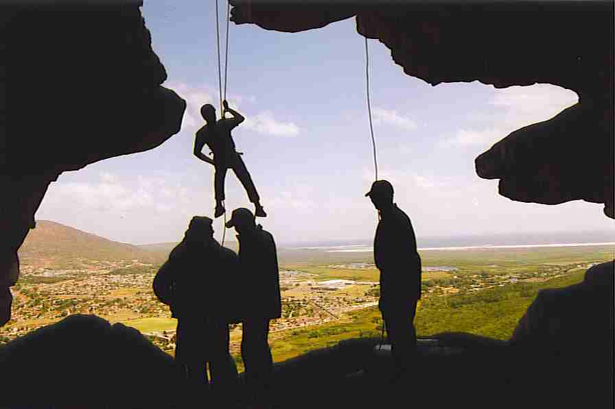 Doing some abseiling